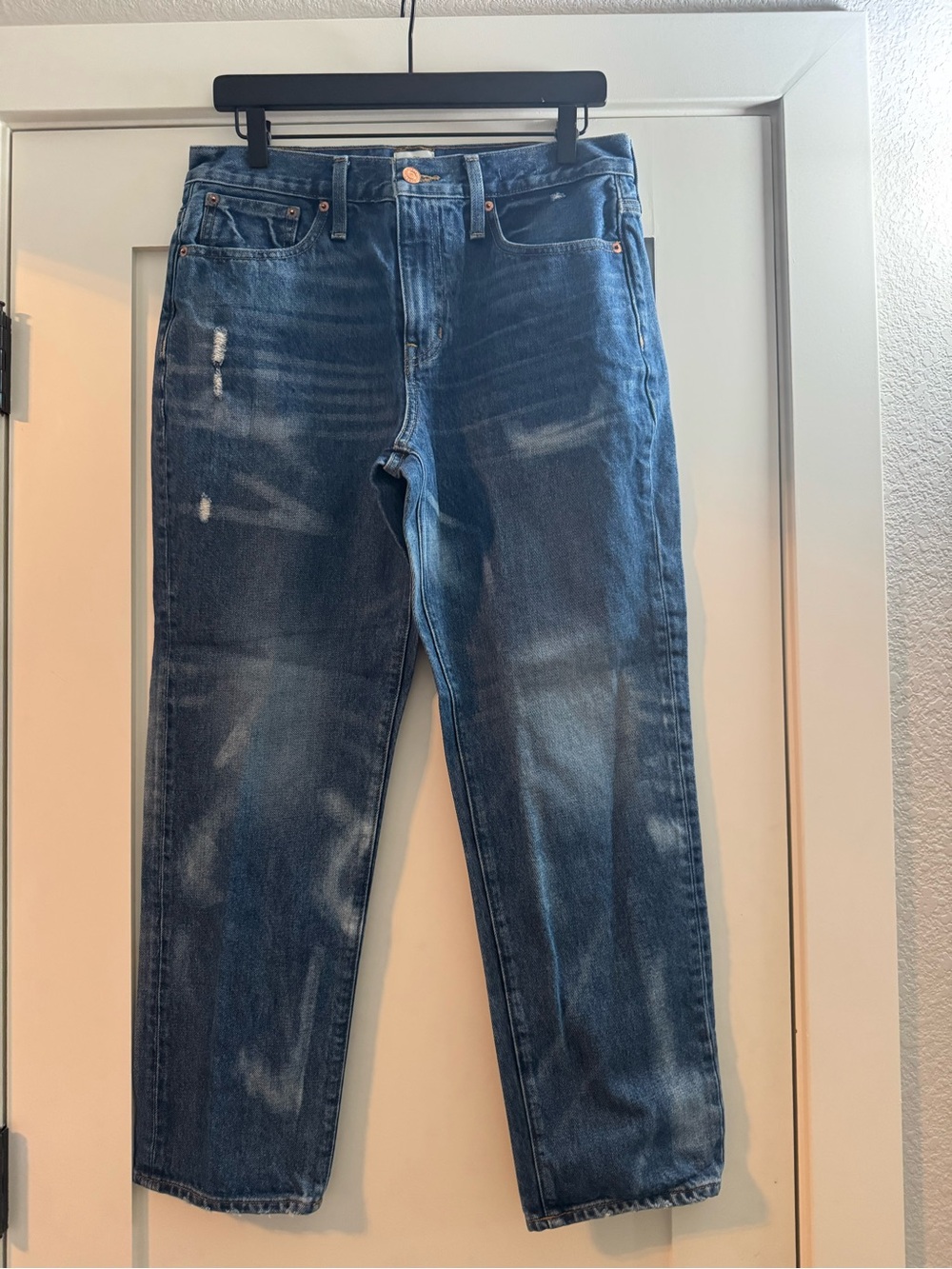J. Crew Women's Boyfriend Jeans in Blue Denim with Faded Wash